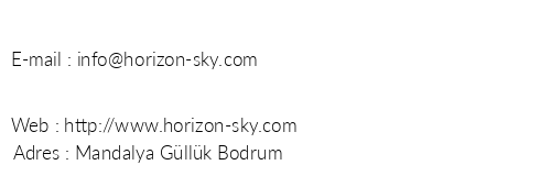 Horizon Sky Beach Resort telefon numaralar, faks, e-mail, posta adresi ve iletiim bilgileri